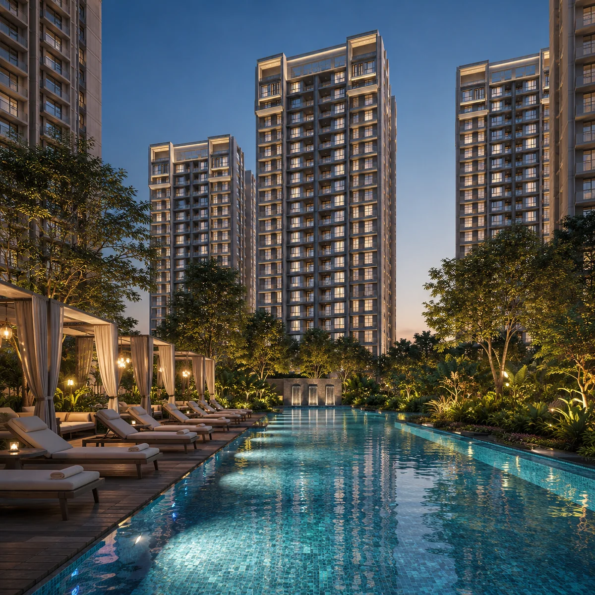 TVS Emerald RR Nagar swimming pool and deck